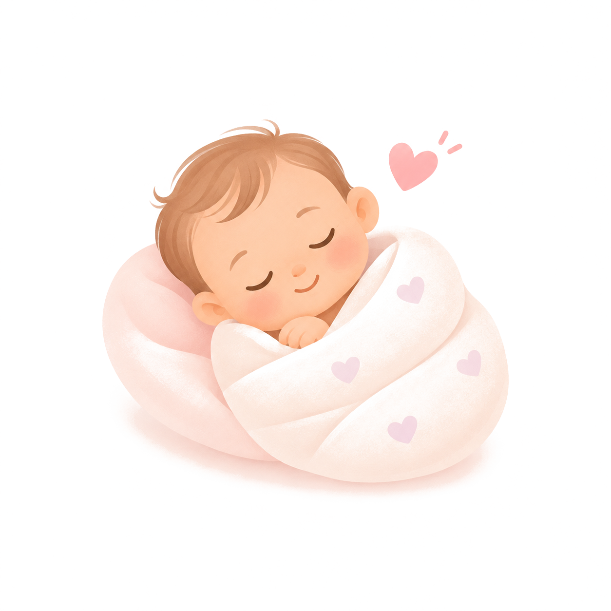 Sleeping baby boy illustration
